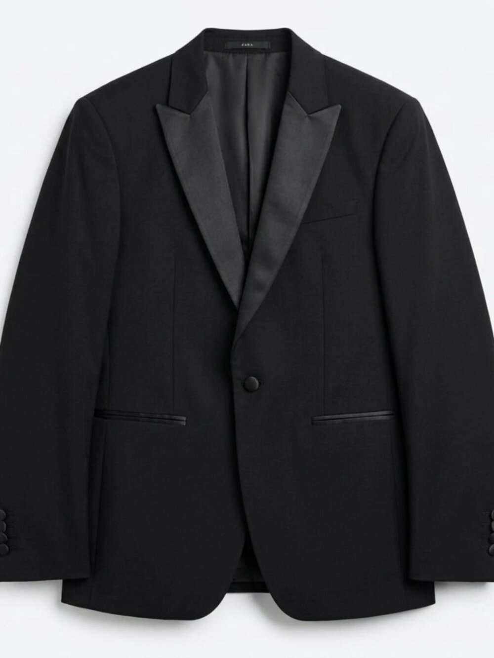 ZARA Wool Blend Black Suit Jacket Men’s 40